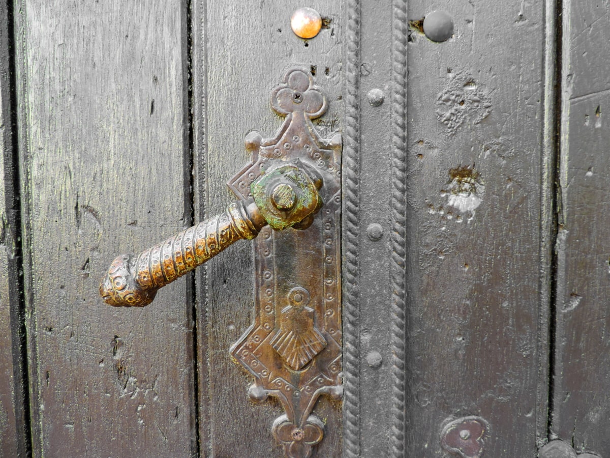 Free picture: arabesque, baroque, front door, handle, handmade, door ...