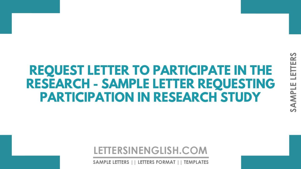 Request Letter to Participate in the Research - Sample Letter ...