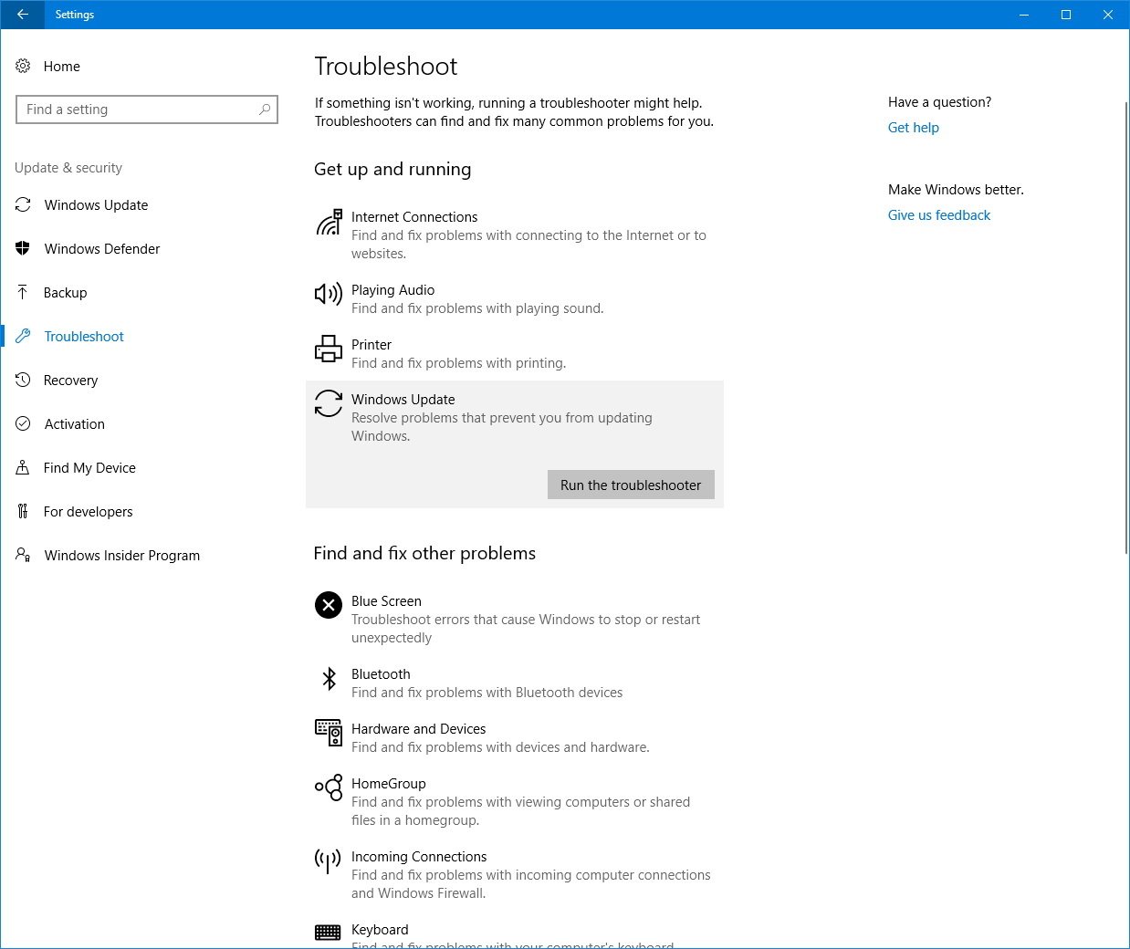 How to use the Troubleshoot tools to fix problems on the Windows 10 ...